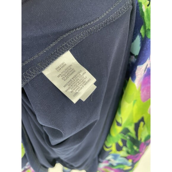 Lauren Ralph Lauren A-Line Shift Fit & Flare Dress Blue Floral Dark Romance - Picture 5 of 7